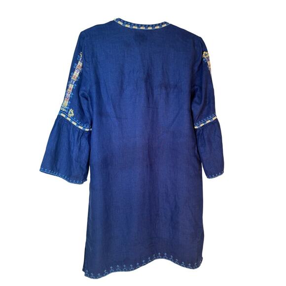 Johnny was boho embroidered dress size small midi bell sleeves cottage core - Picture 6 of 8